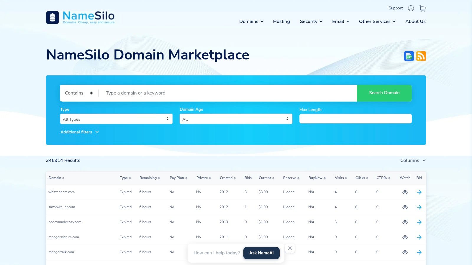 NameSilo Marketplace