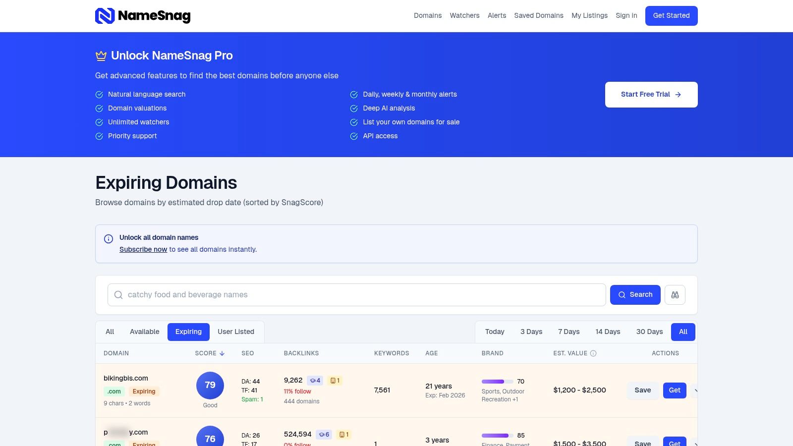 Screenshot from https://namesnag.com/domains?filter=expiring