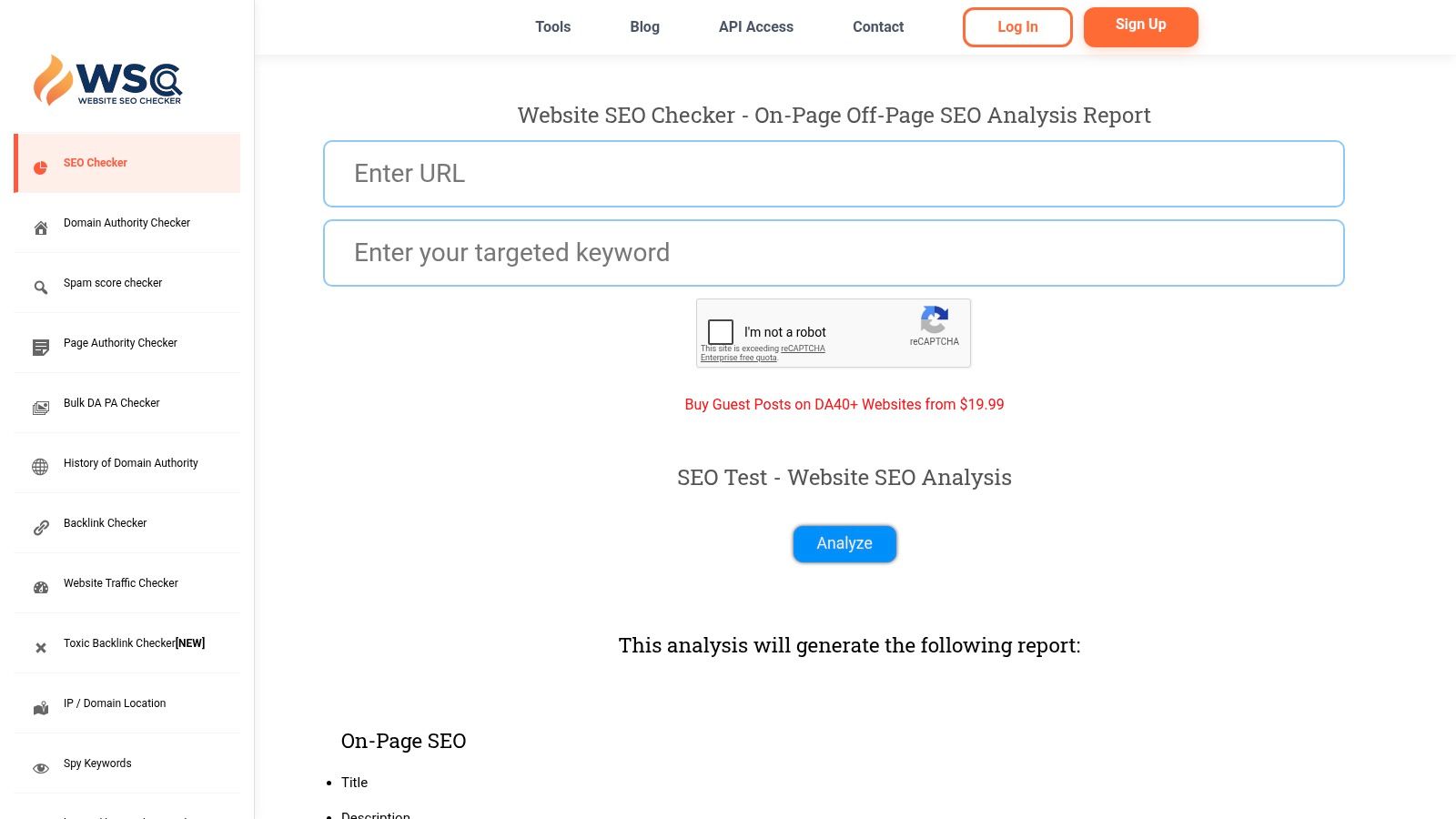 WebsiteSEOChecker, DA/PA Checker