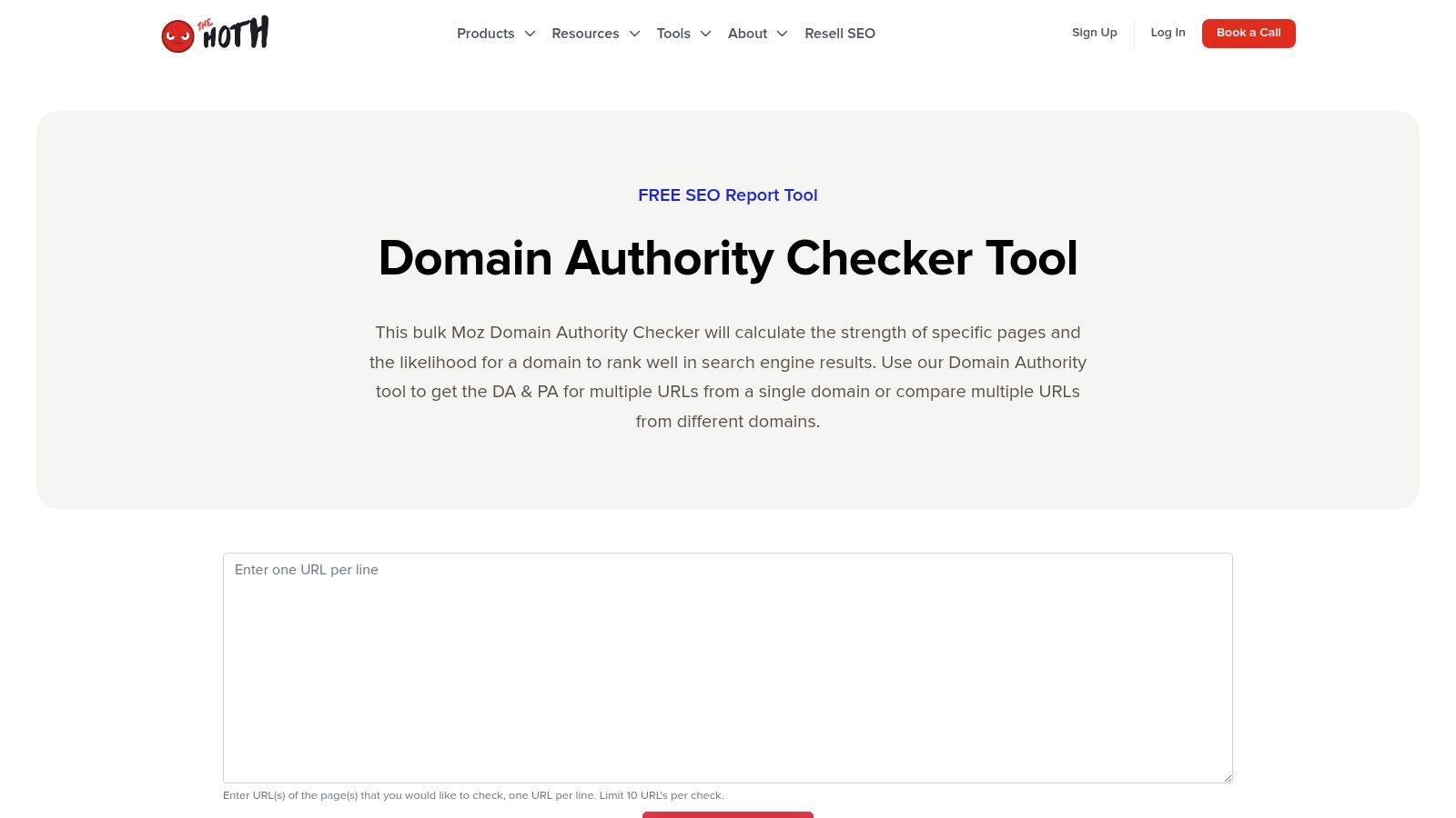 The HOTH — Free Bulk Moz Domain Authority Checker