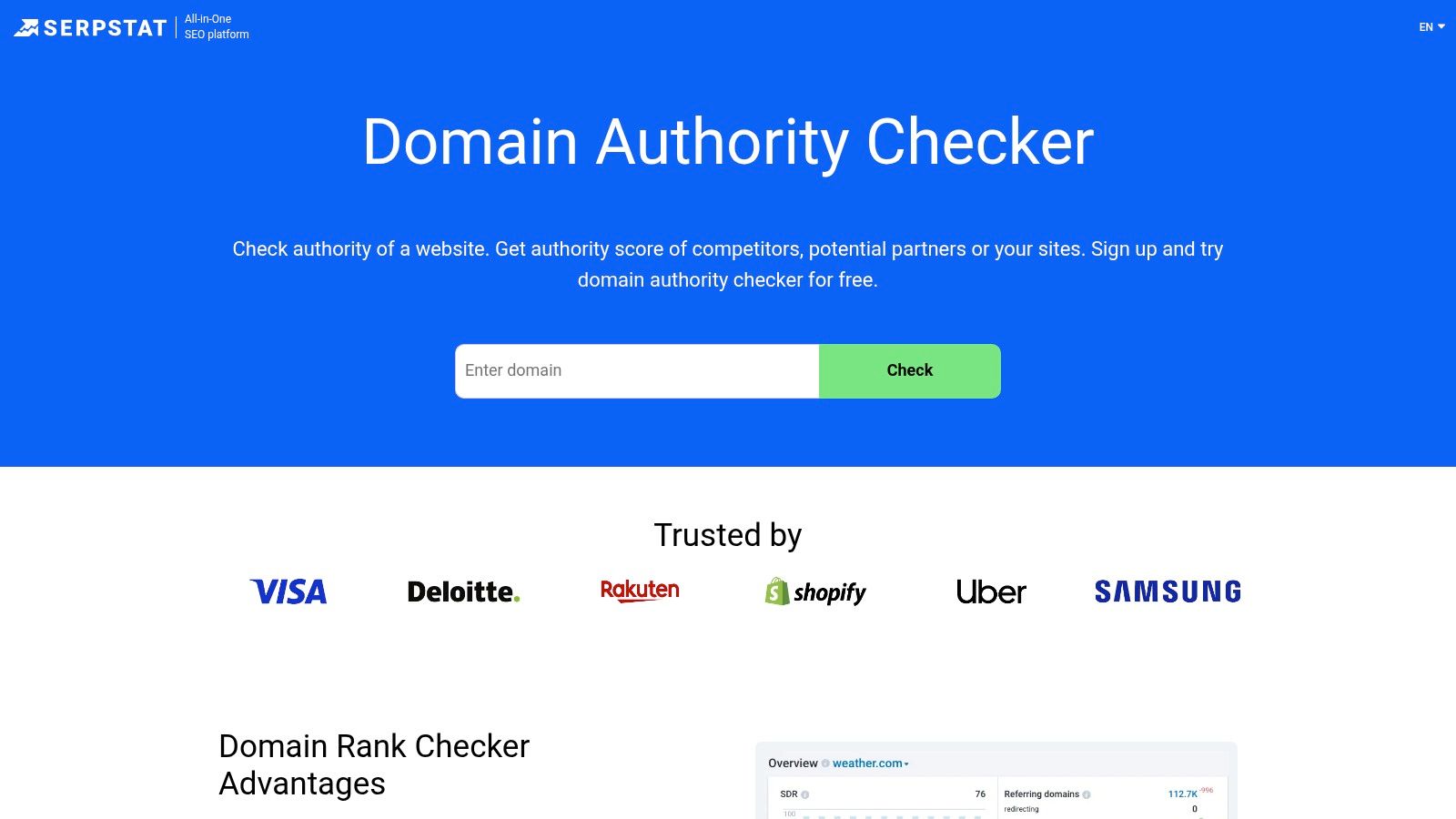 Serpstat — Domain Rank (Authority) Checker