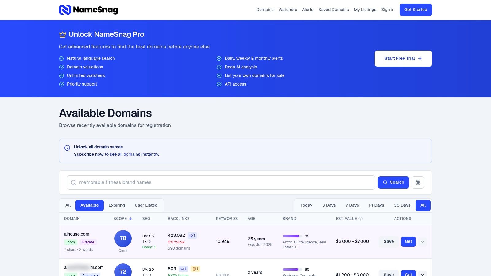 Screenshot from https://namesnag.com/domains?filter=available
