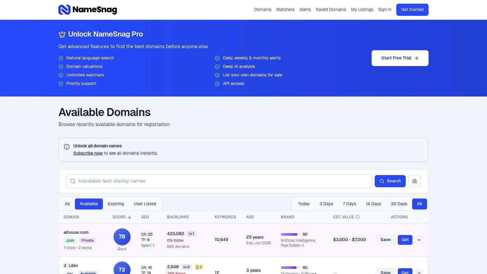 Screenshot from https://namesnag.com/domains?filter=available